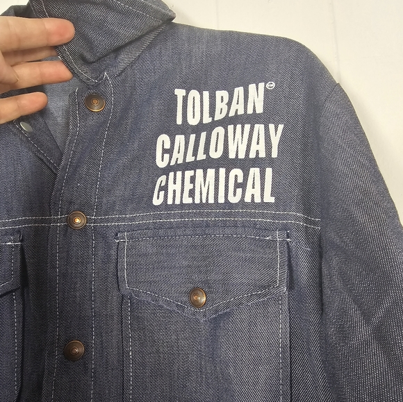 Vintage Swingster Thin Denim Jacket Tolban Calloway Chemical Small Blue - Picture 2 of 6